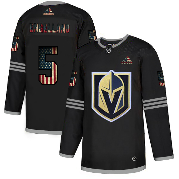 Vegas Golden Knights #5 Deryk Engelland Adidas Men Black USA Flag Limited NHL Jersey->more nhl jerseys->NHL Jersey